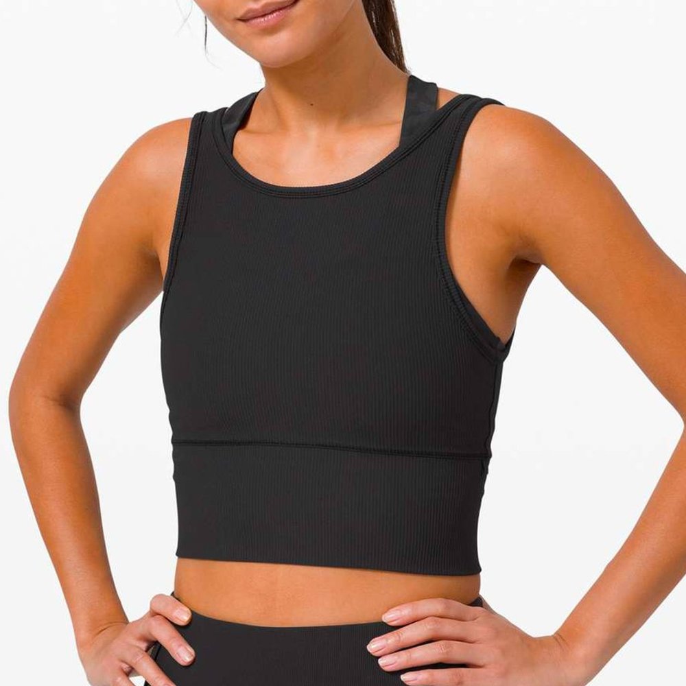 Lululemon Power Pivot Ribbed Tank- Black- Size 8- Excellent Condition